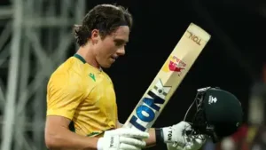 Chasing 145, South Africa reached 146/3 in 13.4 overs, with Brevis smashing an unbeaten 75 off