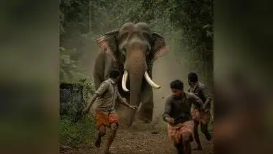 Kochi : A wild elephant that entered human habitations in Neriamanmgalam on Friday night was