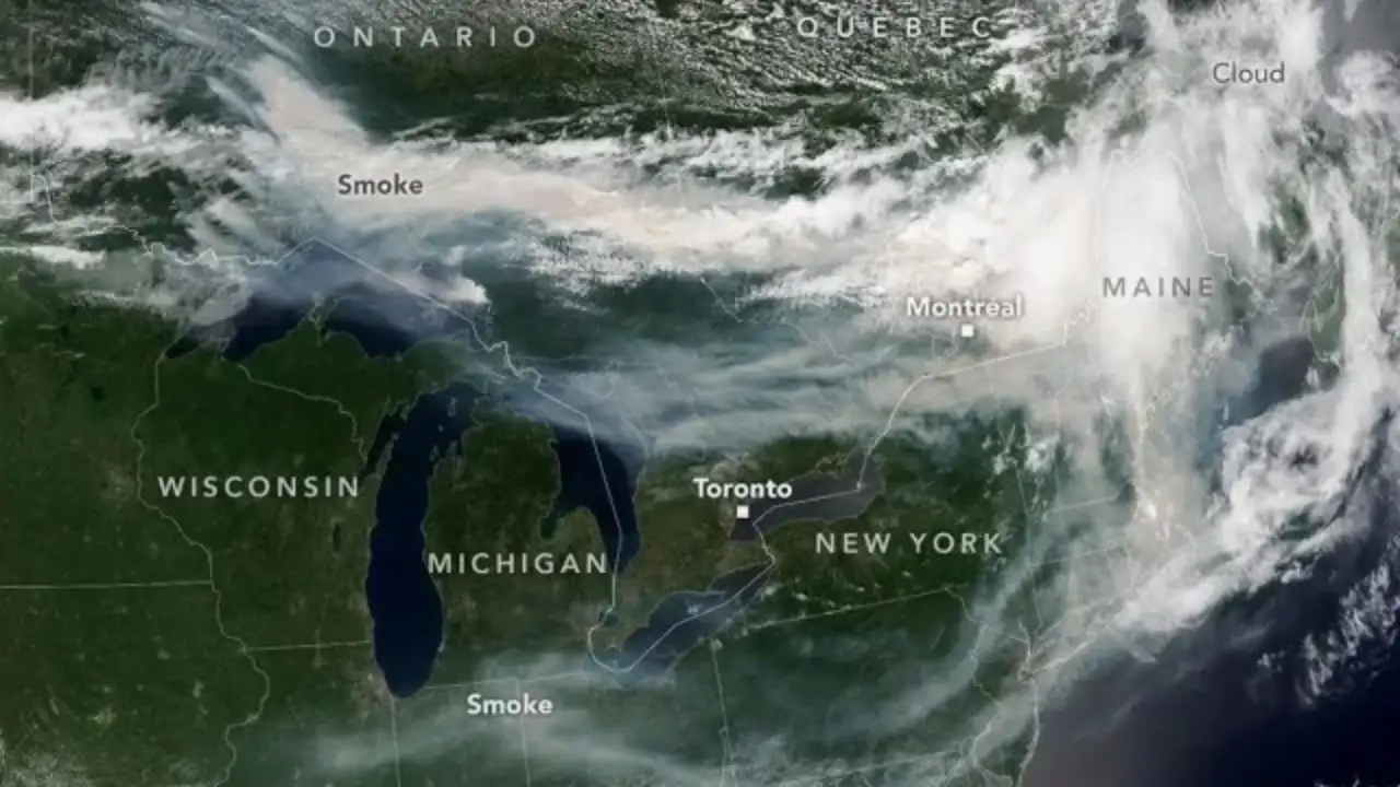 Michigan’s AQI hit 616 after Ontario wildfire smoke crossed into the US (Image: AI Generated)