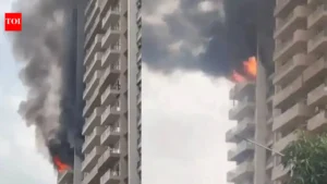 Panic gripped residents of a high-rise residential society in Sector 74 on Friday morning