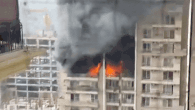 Panic gripped residents of a high-rise residential society in Sector 74 on Friday morning