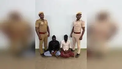 Two men were arrested for hurling a petrol bomb near a land adjacent to the Pasumpon