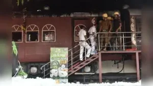 A fire broke out at Sealdah rail coach eatery on Monday morning