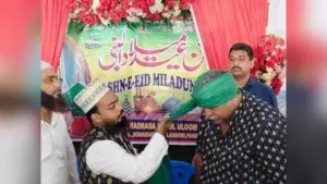 A BJP functionary at a Milad-un-Nabi programme