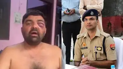 Meerut SSP Avinash Pandey (R) was transferred to Lucknow state headquarters late Thursday