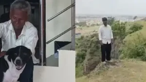 The family’s pet dog, Sheru, remained locked inside the house