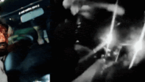 As the car slowed down after some distance, the cab driver jumped off the bonnet after which