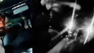 As the car slowed down after some distance, the cab driver jumped off the bonnet after which