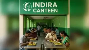 Patrons eat affordable meals at an Indira Canteen