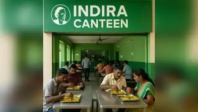Patrons eat affordable meals at an Indira Canteen