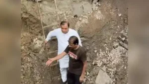 Kanpur: Samajwadi Party MLA Hasan Roomi on Thursday staged a dharna inside an 18-foot-deep pit