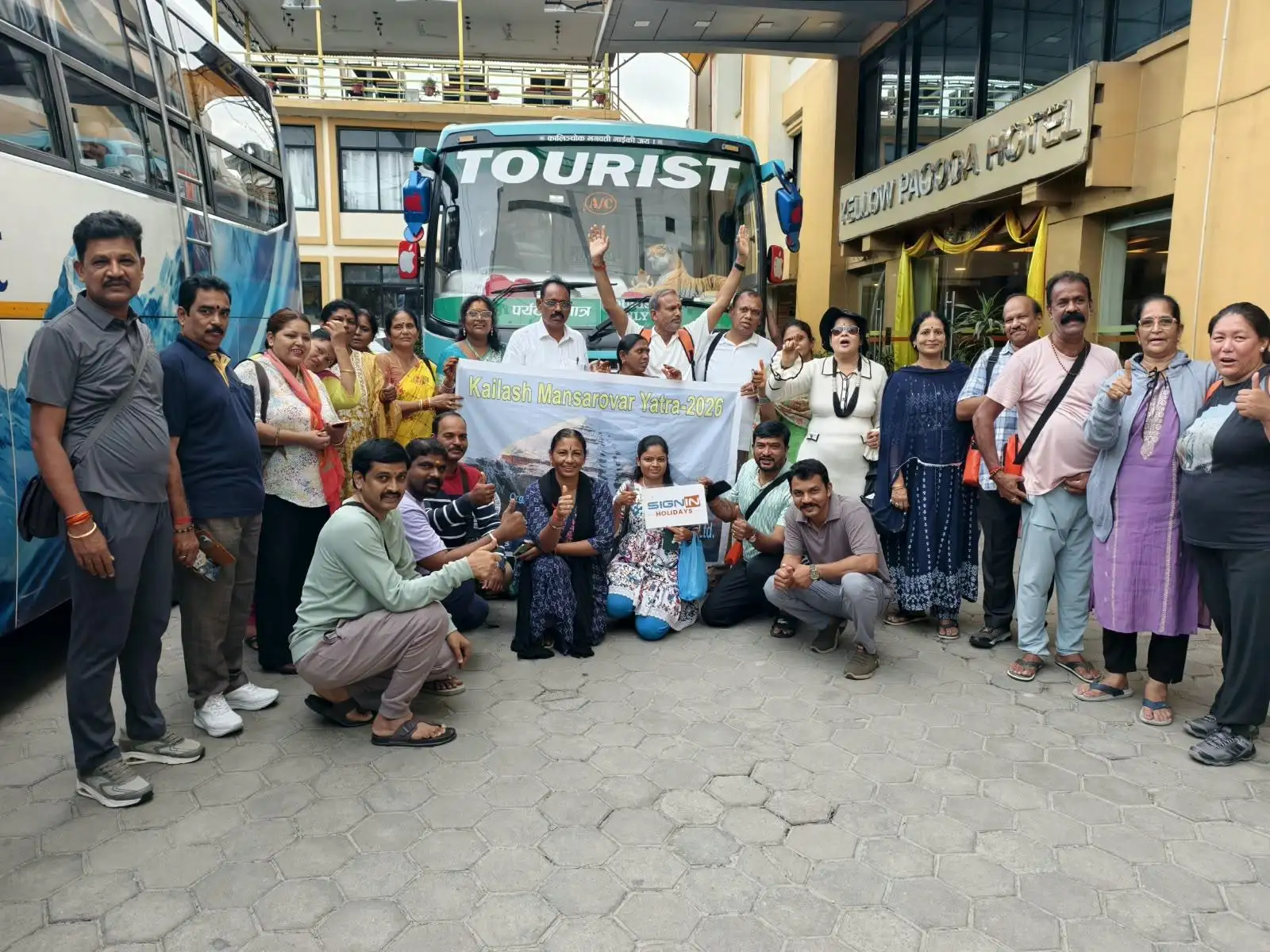 “There were two buses in front of us which disappeared as we were watching