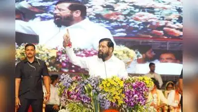 Deputy chief minister Eknath Shinde during a public event at Parbhani