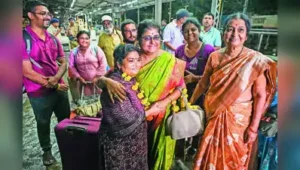 Family members welcoming Nepal returnees in Nagpur on Sunday
