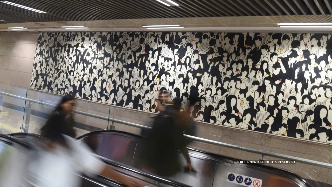 Ever look up mid-commute to find the Delhi Metro doubling as an art gallery?