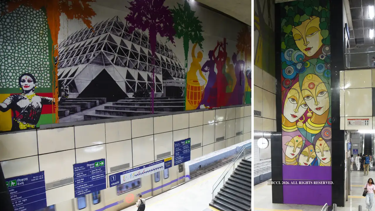 Ever look up mid-commute to find the Delhi Metro doubling as an art gallery?