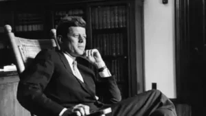 What gives this line extra weight, in hindsight, is the moment in Kennedy's own life