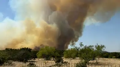 Residents said the blaze crossed creeks and rivers as powerful winds pushed it through ranchland