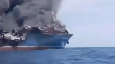 Houthi group claimed ballistic missile and drone attacks on a Saudi military landing ship