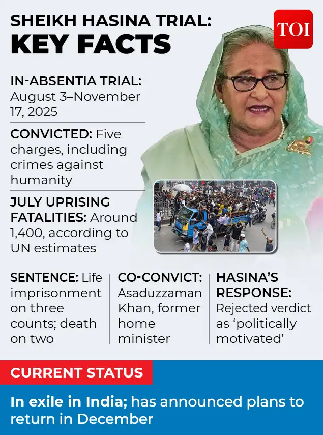 For the first time since fleeing Bangladesh two years ago, Sheikh Hasina has put a specific