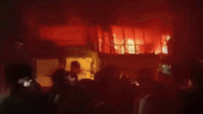 At least 13 school students suffered burn injuries when a picnic bus caught fire in West