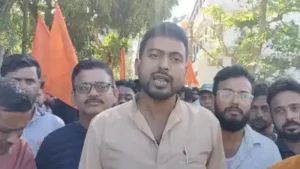Hundreds of Hindu saints held a protest rally in the city to press for their demands