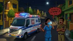 A fake murder alert sent a 108 ambulance crew racing to Amruthanagar, north Bengaluru, only