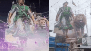 This video featured a Tipu Sultan cutout with a song referencing Pakistan