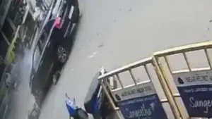 CCTV footage of the accident showed the MUV driver ramming into victim Naveen’s gearless