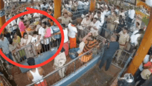 CCTV footage has emerged of an altercation between a police sub-inspector and the daughter