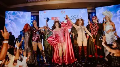 Rakhi Sawant joined Keshav Suri and Cyril Feuillebois for the launch of Kitty Su Beauty