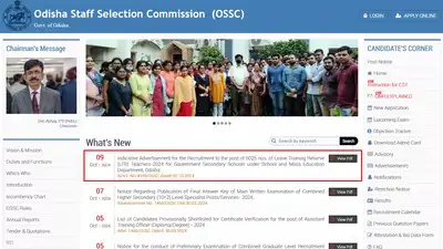 The Odisha Staff Selection Commission (OSSC) has announced: The wider industry impact