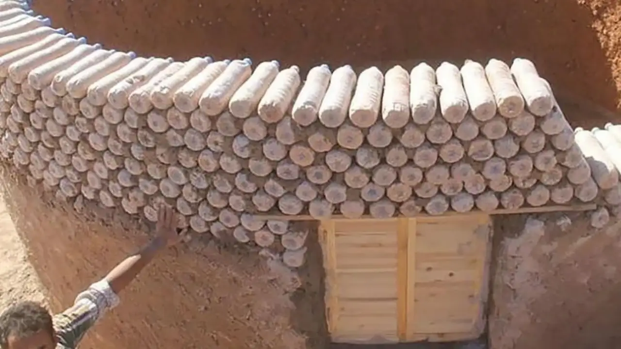Sahrawi engineer Tateh Lehbib Breica used discarded plastic bottles packed with sand instead