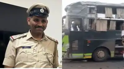 A speeding sleeper bus crashed into a wall on a curved bridge near Biaora, Rajgarh