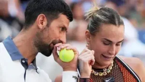 Aryna Sabalenka and Novak Djokovic ’s US Open mixed doubles campaign ended in the opening round