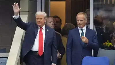 US President Donald Trump attended the US Open men's final at Arthur Ashe Stadium in New York