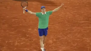 Jannik Sinner beat Novak Djokovic in straight sets to move into the French Open final in Paris