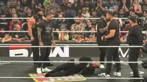 Roman Reigns and his Bloodline members (The Usos, Jacob Fatu, and Solo Sikoa) were part