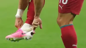 Pedro Neto was seen with a modified football foot