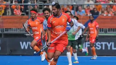 India's Dilpreet Singh in action during the World Cup Field Hockey pool D match between India