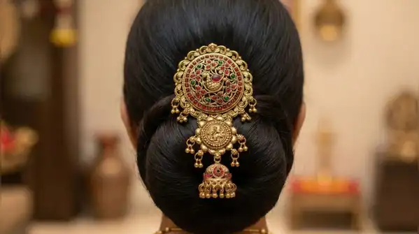 From fragrant flowers to stunning gold decorations worn as hair adornments, traditional Indian