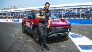 Bollywood actor John Abraham was behind the wheel of the Mahindra BE 6 Formula E Edition as it