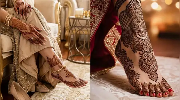 the feet are no less special While hands appear to be the favourite for mehendi