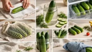 Simple steps such as wrapping cucumbers in paper towels, keeping them in a storage bag