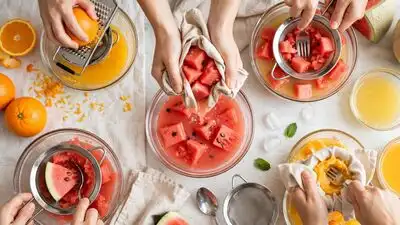 Here are some practical ways to make fresh fruit juice without a mixer, along with the fruits