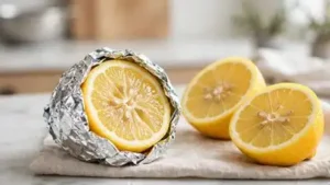 Wrap the unused half in aluminium foil and place it in the refrigerator