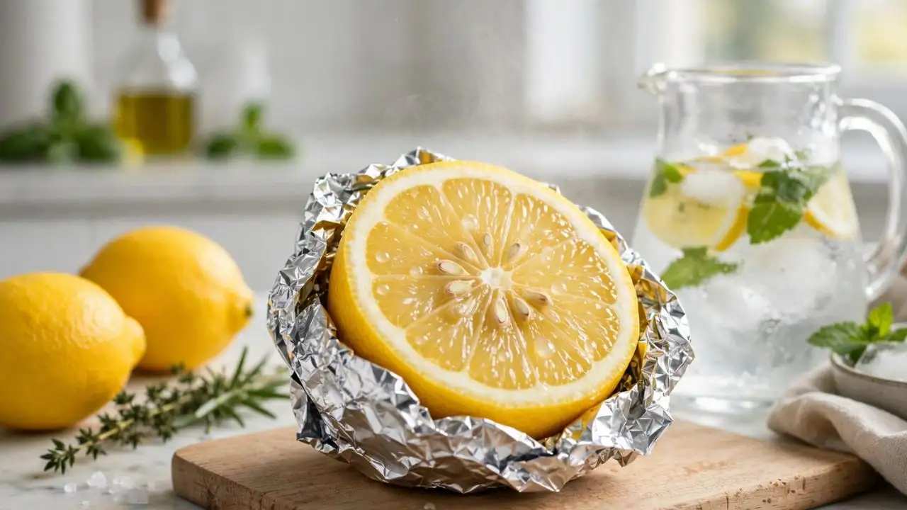 Wrap the unused half in aluminium foil and place it in the refrigerator