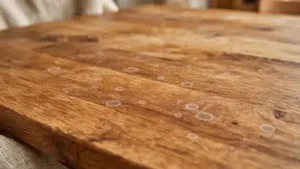 A wooden table can look perfectly polished one day and develop tiny white spots the next