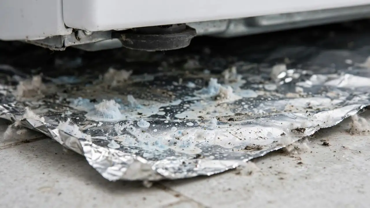 Foil is extremely thin and can tear or crease under the weight of a washing machine