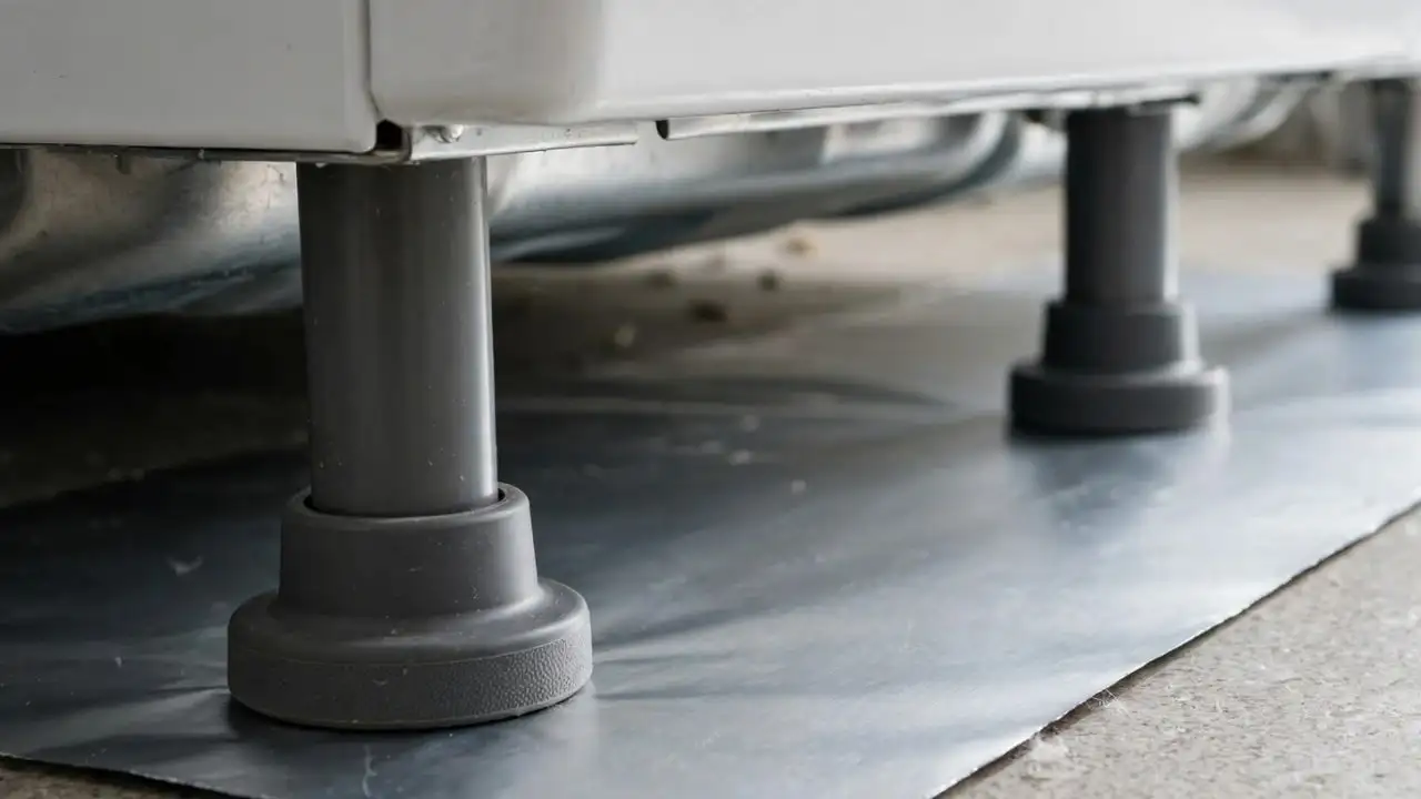 Foil is extremely thin and can tear or crease under the weight of a washing machine